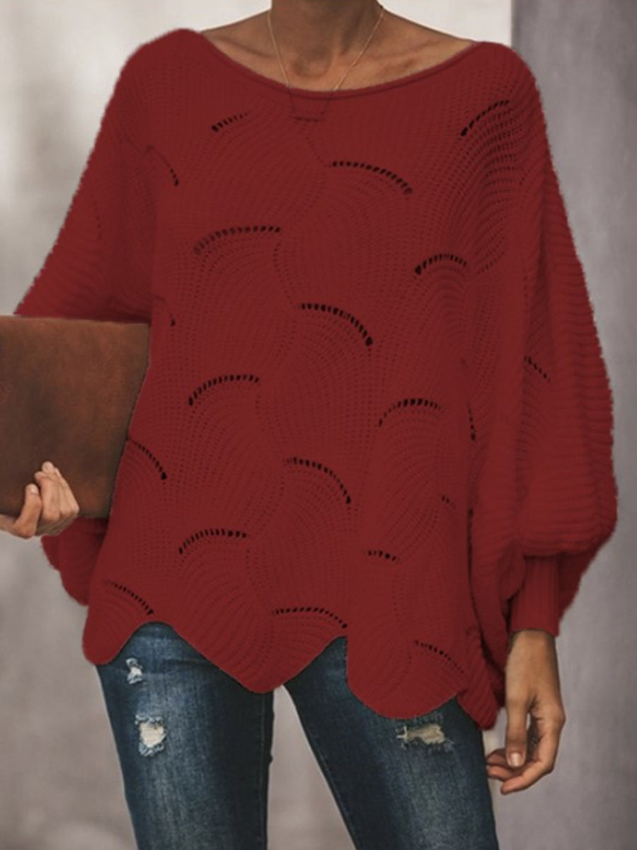 Frauen Isländischer Pullover, Rundhals, lockerer Pullover