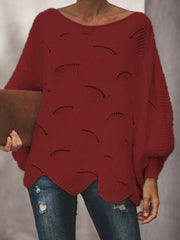 Frauen Isländischer Pullover, Rundhals, lockerer Pullover