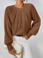 Frauen Isländischer Pullover, Rundhals, lockerer Pullover