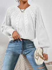 Frauen Isländischer Pullover, Rundhals, lockerer Pullover