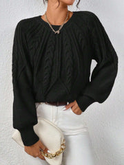 Frauen Isländischer Pullover, Rundhals, lockerer Pullover