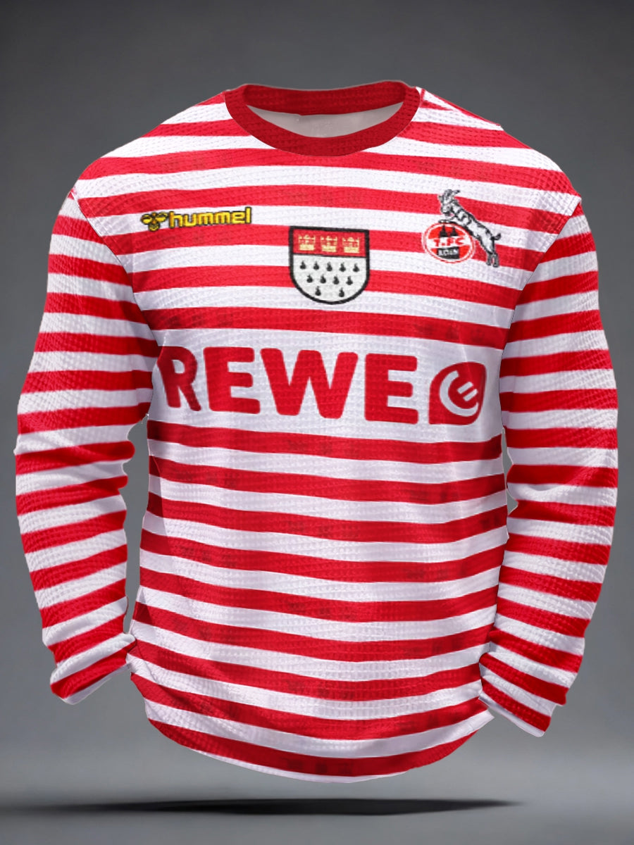 Männer Kölner Karneval Waffel lang ärmel iges T-Shirt