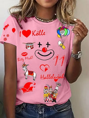 Kurzarm-T-Shirt für Damen Kölner Karneval