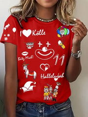 Kurzarm-T-Shirt für Damen Kölner Karneval