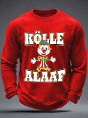 Männer Kölner Karneval Waffel lang ärmel iges T-Shirt