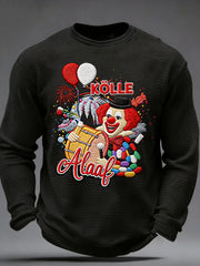 Männer Kölner Karneval Waffel lang ärmel iges T-Shirt