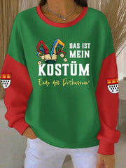 Damen Kölner Karneval Geripptes Rundhals-Sweatshirt