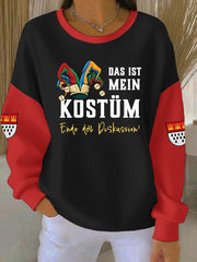 Damen Kölner Karneval Geripptes Rundhals-Sweatshirt