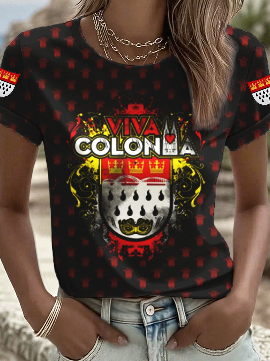 Damen Kölner Karneva Kurzarm-T-Shirt