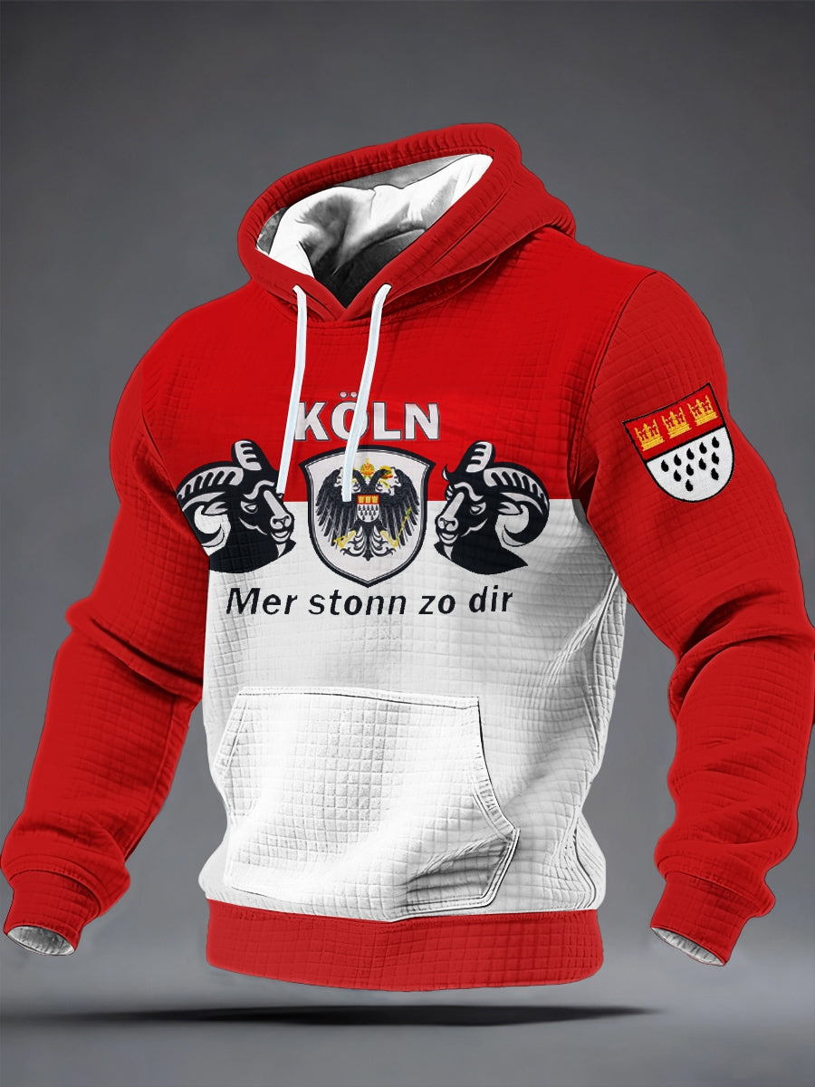 Herren Kölner Karneva Kapuzen pullover aus Baumwolle