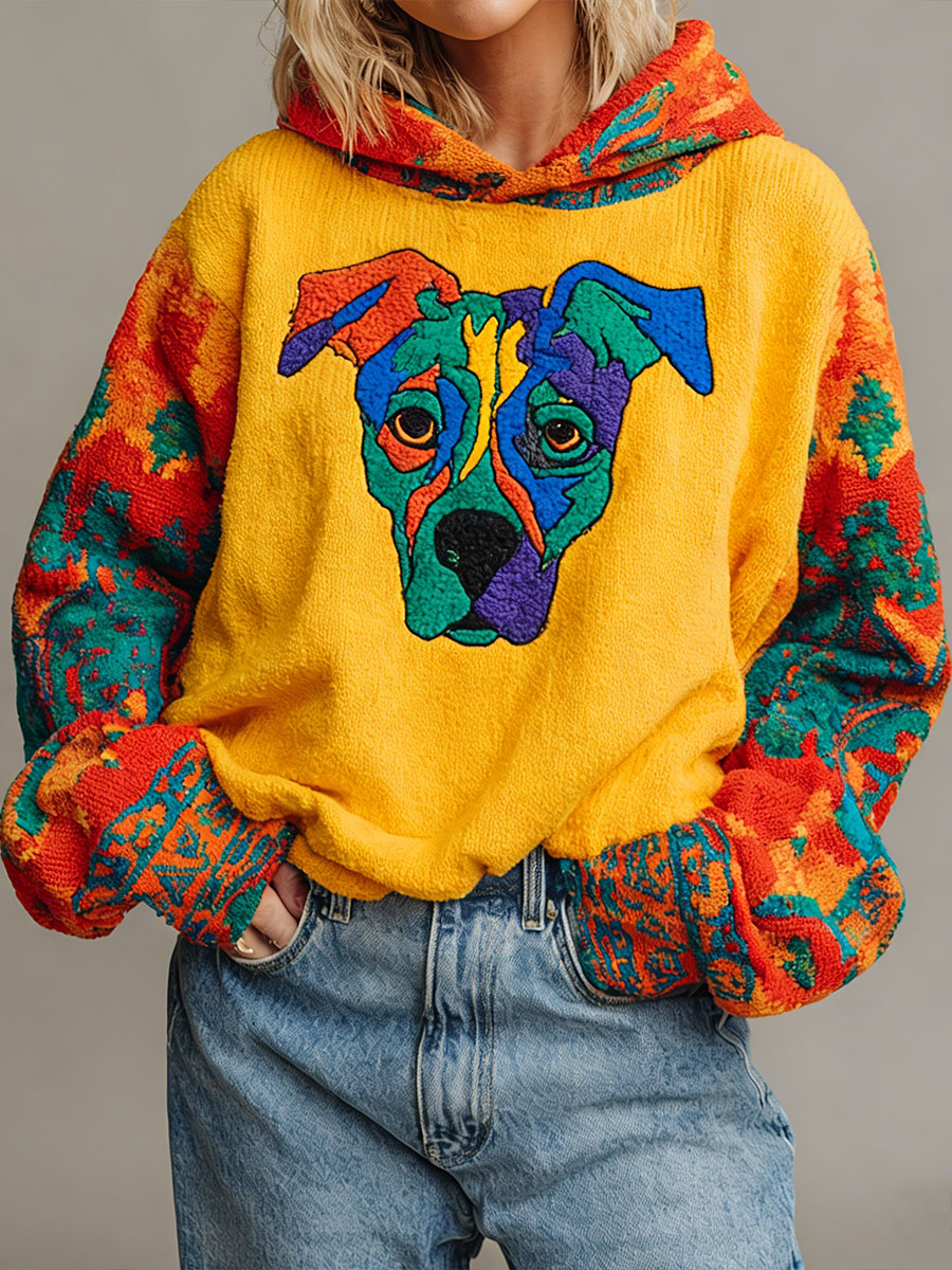 Frauen Hund Kunst Bunte Hoodies