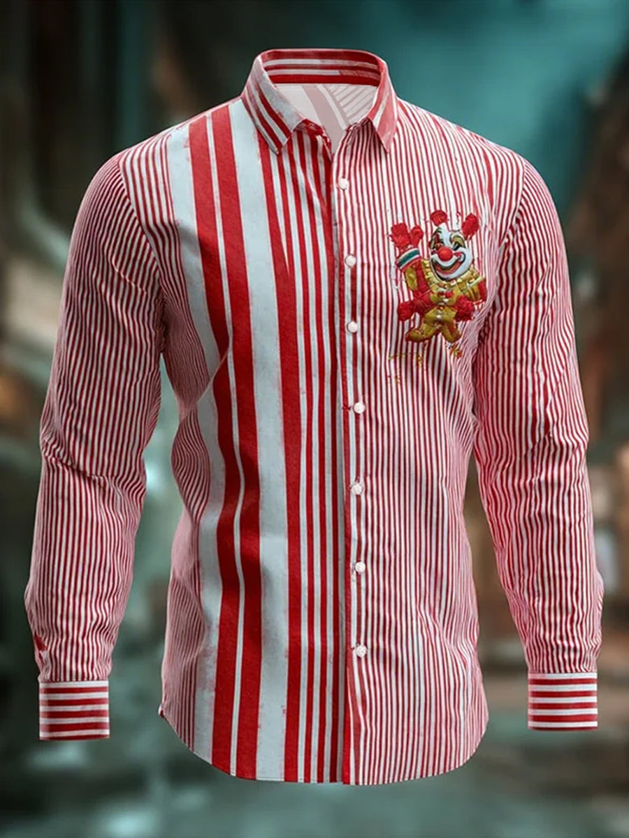 Cologne Carnival Clown Print Herren Lässiges Langarm-Shirt