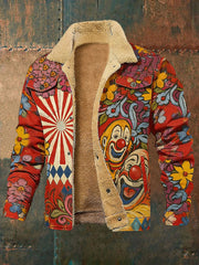 Cologne Carnival Clown Print Herren Freizeit-Plüsch jacke