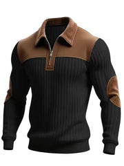 Herren Warmer Colour block Lässiger Reiß verschluss Pullover