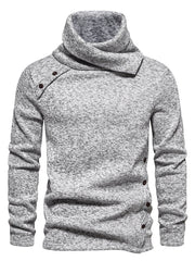 Herren einfarbig lässig styli sch Roll kragen oberteil