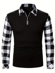 Herren-Flanell-Lässiges Half-Zip-Top
