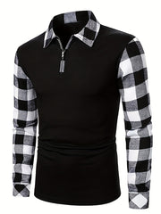 Herren-Flanell-Lässiges Half-Zip-Top