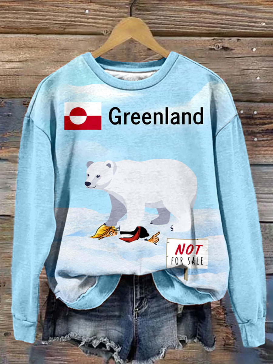 Women's Greenland Not For Sale Print Sweatshirt