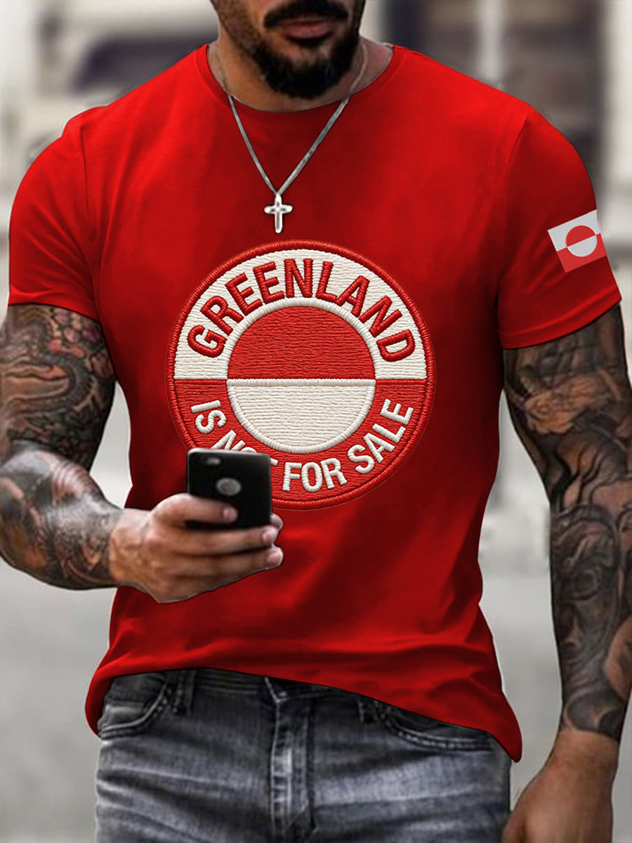 Men's Greenland Is Not For Sale Embroidered T-Shirt