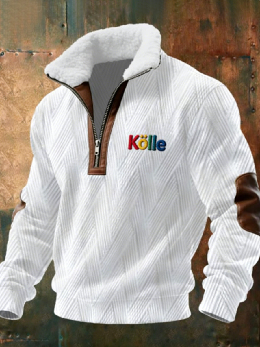 Herren Kölner Karneval Sweatshirt mit Reiß verschluss Diamant muster