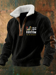 Herren Kölner Karneval Sweatshirt mit Reiß verschluss Diamant muster
