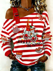 Kölner Karnevals druck für Frauen lässig schulter freies Top