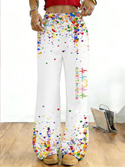 Damen Kölner Karneval Konfetti im Herzen Print Freizeit hosen