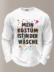 Langarm-T-Shirt mit lässiger Waffel-T-Shirt für Männer im Kölner Karneval