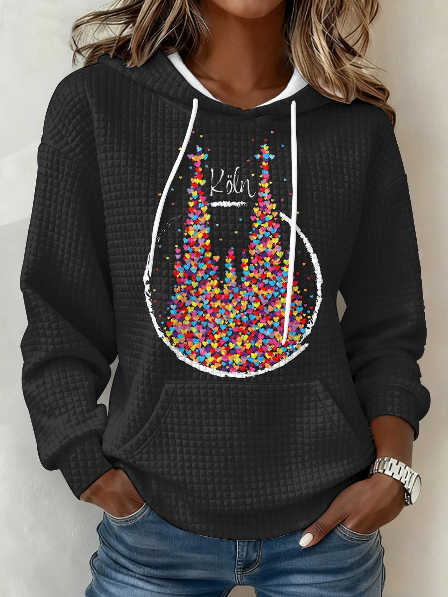 Frauen Deutschland Köln Karneval Print Großformat iges Sweatshirt mit Kapuze