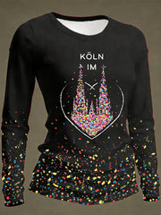 Frauen Kölner Karneval Köln im Druck lässig lang ärmel iges T-Shirt