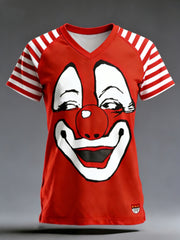 Damen Kölner Karneval kurz ärmel iges T-Shirt mit V-Ausschnitt, schulter frei