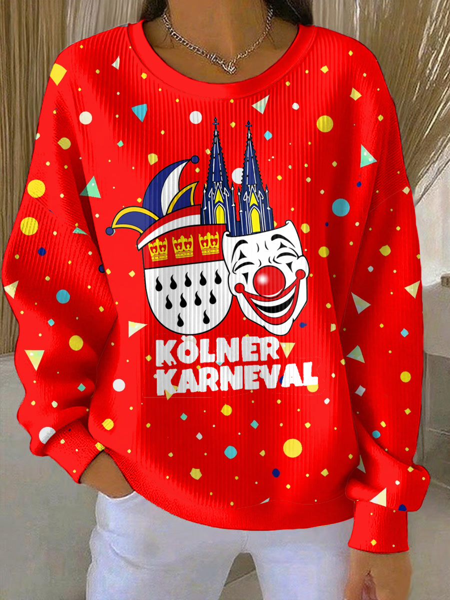 Frauen Deutschland Köln Karneval Print Casual Sweatshirt