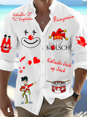 Cologne Carnival Clown Print Herren Lässiges Langarm-Shirt