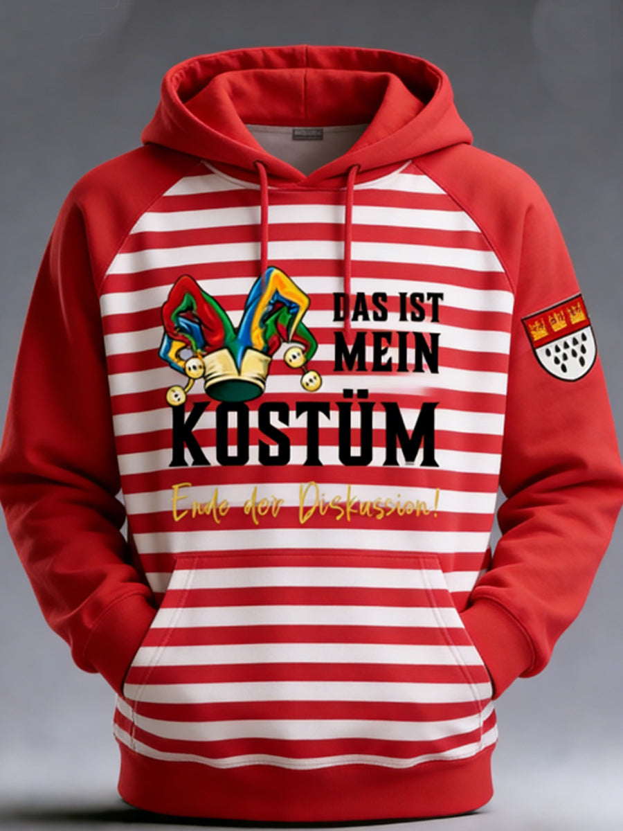 Herren Kölner Karneval Samt Raglan Hoodie