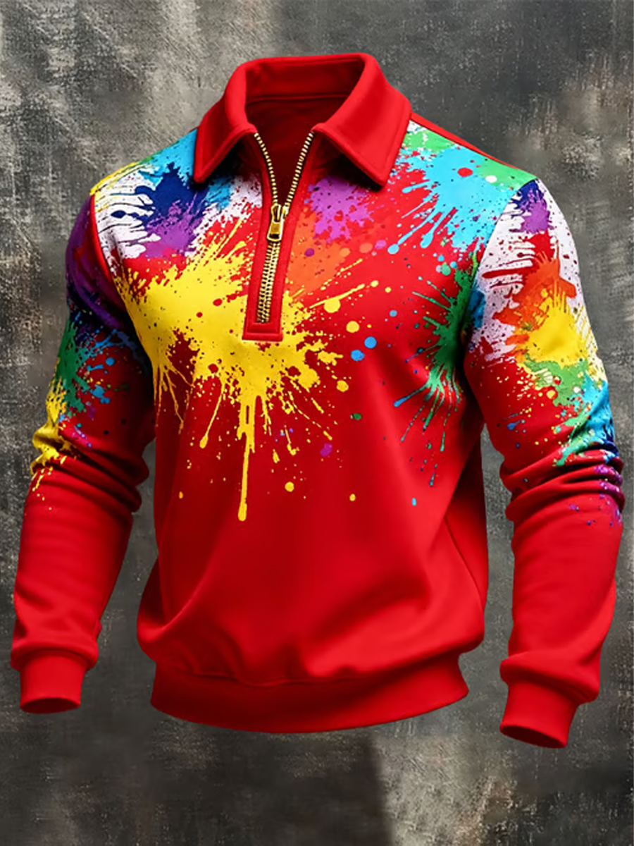 Herren Cologne Carnival Print Zip-Up Hoodie