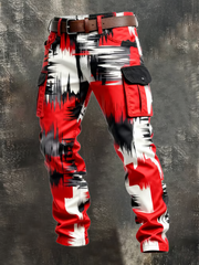 Herren Kölner Karnevals druck Retro Business Style Freizeit hose