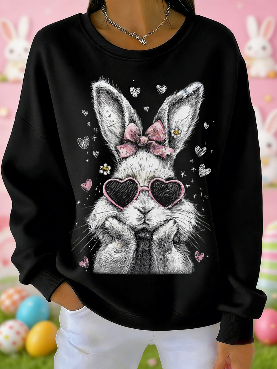 Damen-Sweatshirt mit süßem Häschen druck