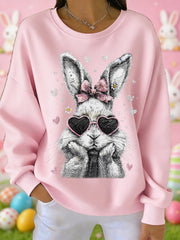 Damen-Sweatshirt mit süßem Häschen druck