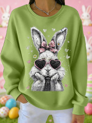 Damen-Sweatshirt mit süßem Häschen druck