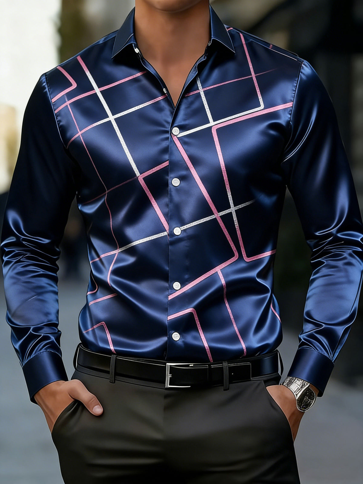 Bedrucktes Hemd im Business-Stil für Männer