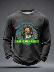 Herren-Bierliebhaber-Waffel-Longsleeve-T-Shirt