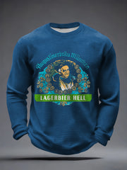 Herren-Bierliebhaber-Waffel-Longsleeve-T-Shirt