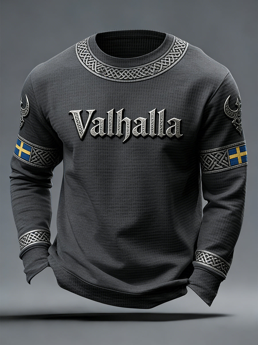 Herrens svenska Viking-stil Valhalla Våffle Topp