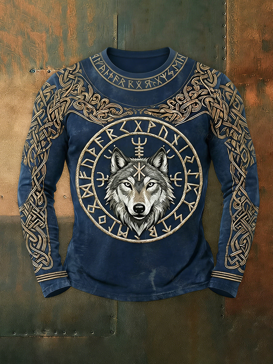 Herren-Viking-T-Shirt mit langen Ärmeln