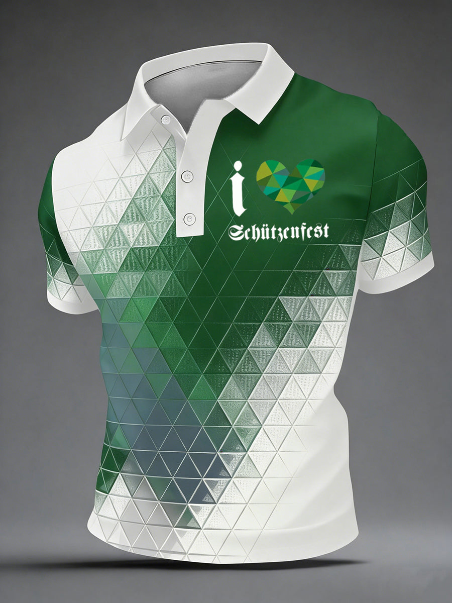 Herren-Schützen fest Print Shirt