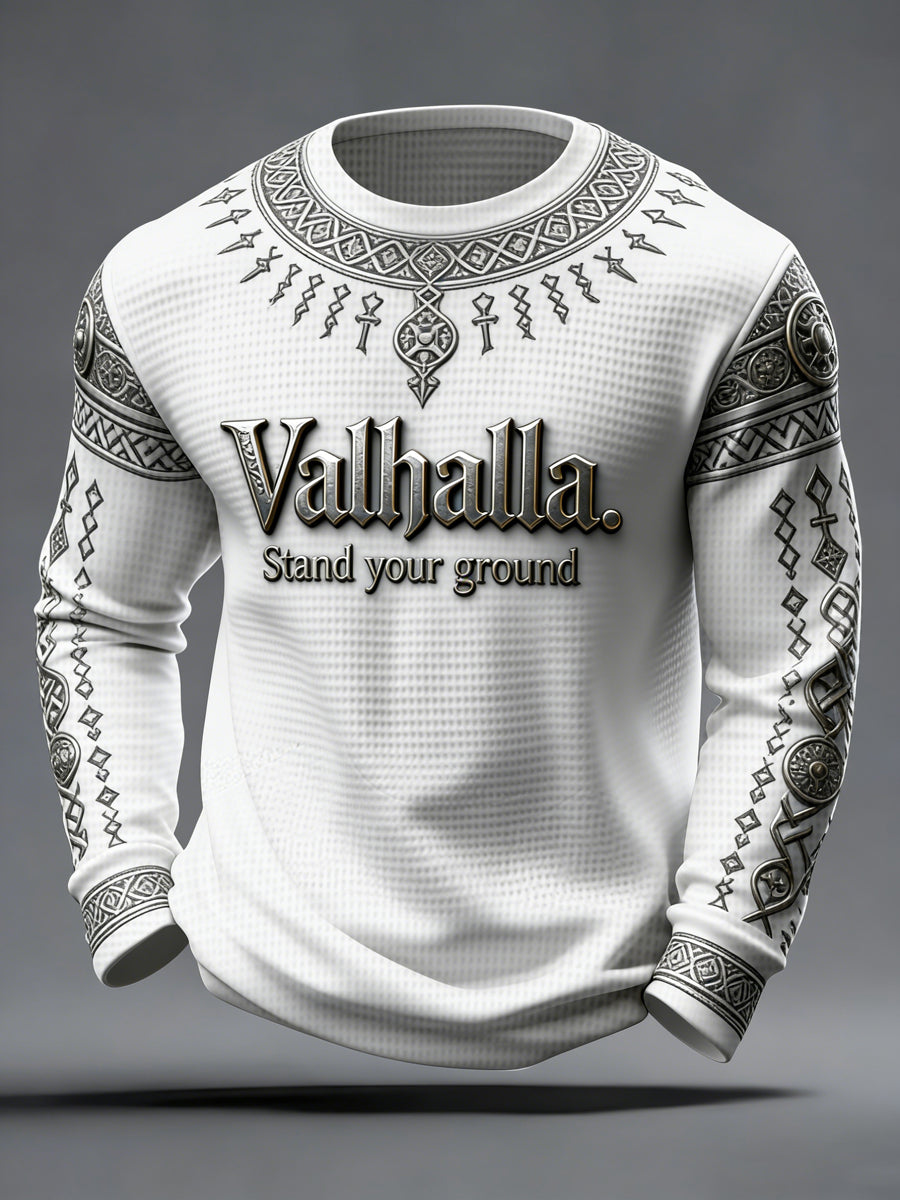 Herren Walhalla-Waffel oberteil im Viking-Stil