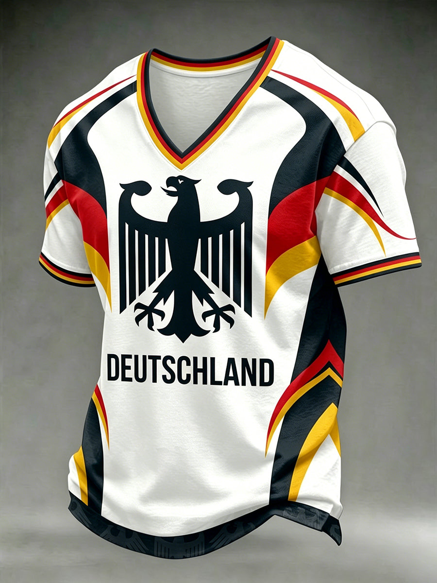 Herren-T-Shirt mit deutschem Fußball-Liebhaber-Print