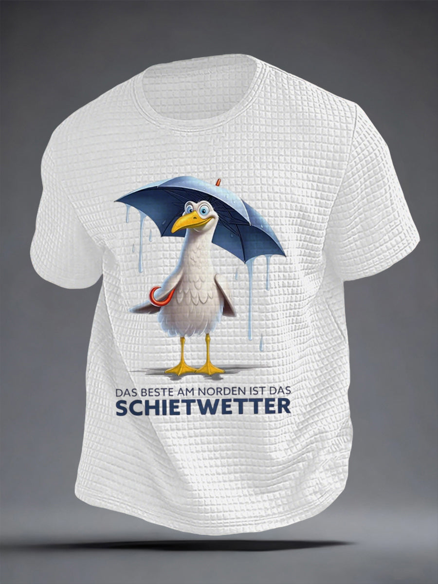 Herren-Hafengeburtstag-Print-T-Shirt mit kurzen Ärmeln
