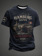 Herren-T-Shirt zum Geburtstag des Hamburger Hafens