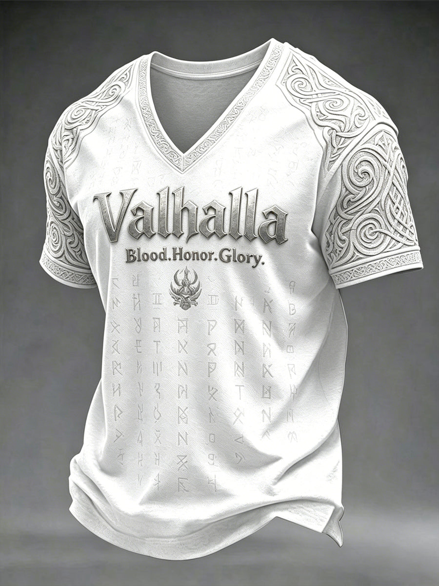 Herren-Valhalla-V-Ausschnitt-T-Shirt